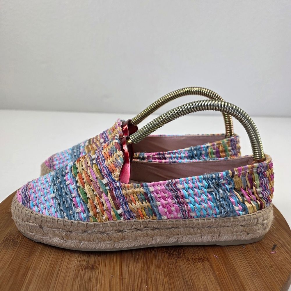Manebí Espadrilles‎ Acapulco Fucsia Blue Mix Women Slip On Shoes Sz US 9.5 EU 40